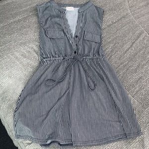 Blue striped thin dress